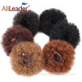 Lyhyt Afro Curly Wrap kiristysnyöri Hius Puff Chignon